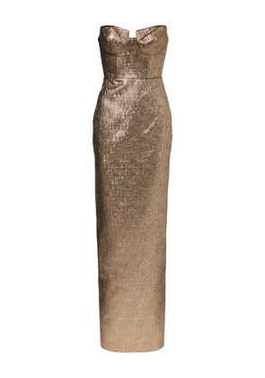 Roland Mouret back-split maxi dress - Gold