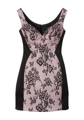 Marc Jacobs floral-lace panelled mini dress - Pink
