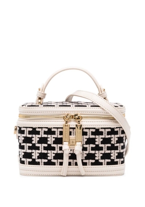 Elisabetta Franchi all-over graphic-print makeup bag - White