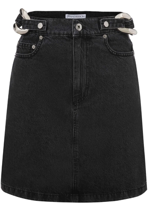 JW Anderson chain-link detail denim skirt - Black