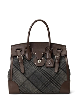 Ralph Lauren Collection medium plaid panelled satchel bag - Grey