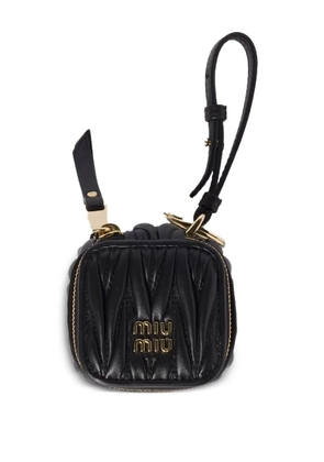Miu Miu Trick matelassé cubic keyring - Black