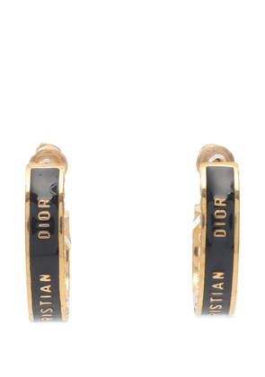 Christian Dior Pre-Owned 2000-2025 Gold Plated Enamel Dior Night Code Hoop Push Back Earrings costume earrings