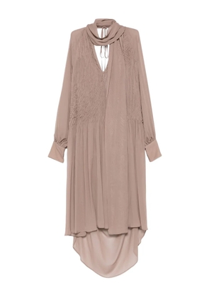 Erika Cavallini draped midi dress - Brown