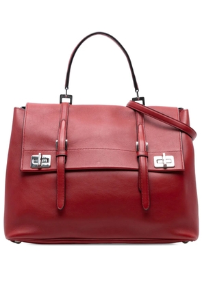 Prada Pre-Owned 2000-2025 Soft Calf Double Turnlock satchel - Red