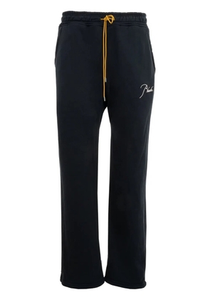 RHUDE logo-embroidered cotton sweatpants - Black