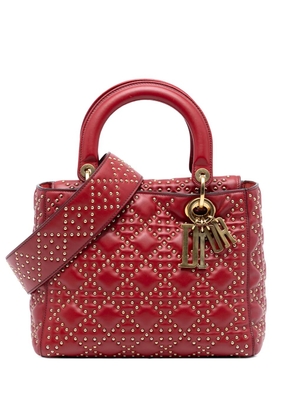 Christian Dior Pre-Owned 2017 Medium Studded Calfskin Lady Dior handbag - Red
