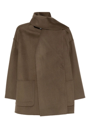 THE DYNAMIS STUDIO high-neck wool coat - Brown