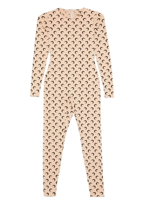 Marine Serre jersey moon jumpsuit - Neutrals
