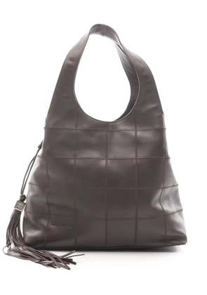 CHANEL Pre-Owned stitching-detail leather shoulder bag - Brown
