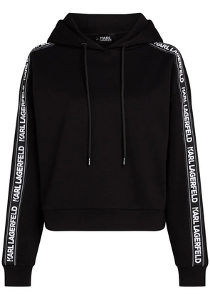 Karl Lagerfeld logo-tape hoodie - Black