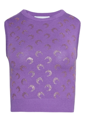 Marine Serre rhinestone-embellished tank top - Purple