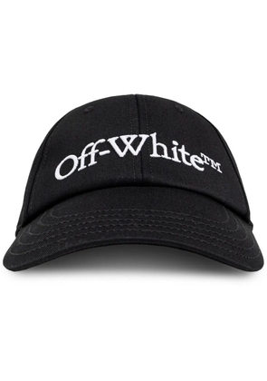Off-White logo-embroidered cotton baseball cap - Black