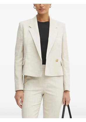 BOSS single-breasted frayed-edge blazer - Neutrals