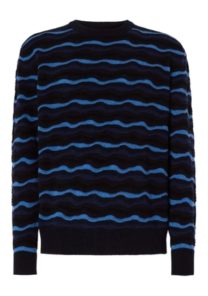 Missoni wave-pattern crew-neck sweater - Blue