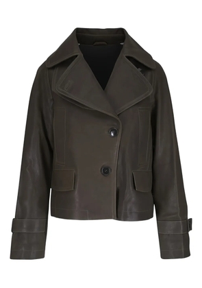 Odeeh button leather jacket - Brown