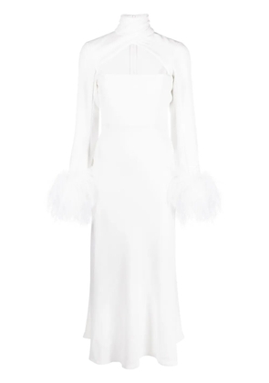 16Arlington Odessa feather-trimmed dress - White