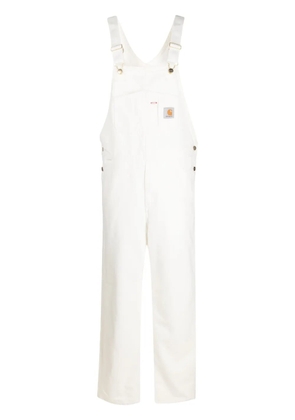 Carhartt WIP logo-patch straight-leg dungarees - White