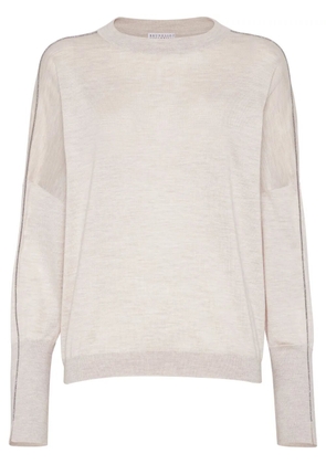 Brunello Cucinelli Monili-chain detail sweater - Neutrals