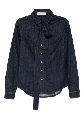 Semicouture tie-neck shirt - Blue