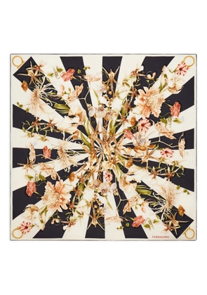 Ferragamo Gaia-print silk scarf - Black