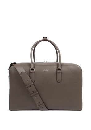 Smythson leather top-handle travel bag - Brown