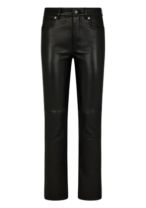 TOM FORD low-rise tapered leather trousers - Black