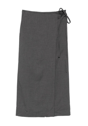 DUNST wrap tie-fastening skirt - Grey