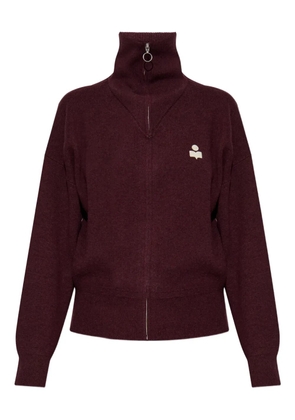 MARANT ÉTOILE high-neck zip-up cardigan - Red