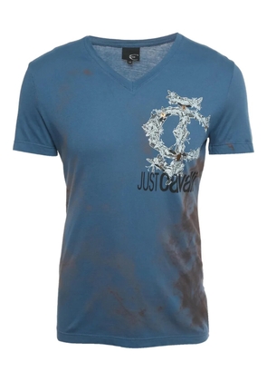 Just Cavalli Vintage V-neck T-shirt - Blue