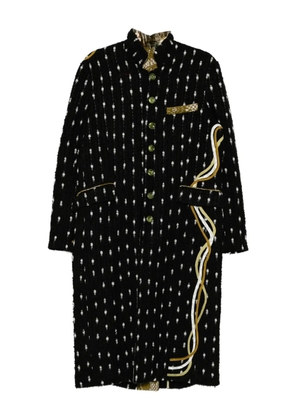 COMMUNS patterned coat - Black