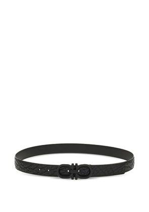 Ferragamo stitched gancini buckle belt - Black