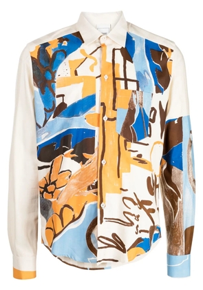 Bethany Williams graphic-print cotton shirt - Neutrals