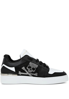 Philipp Plein Lo-Top Crystal Leather Sneakers - Black