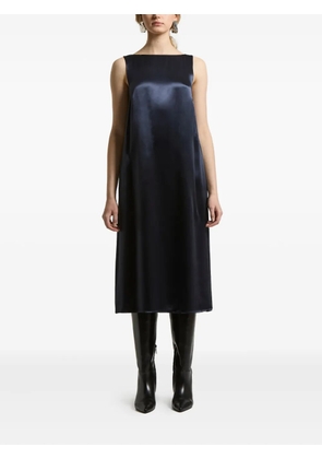 Peserico boat-neck satin dress - Blue