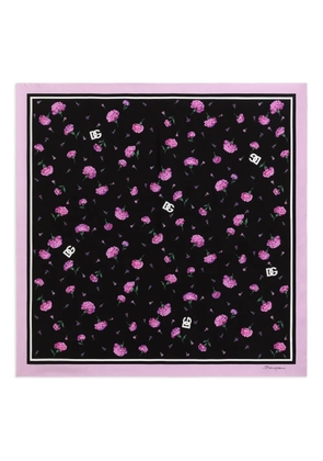 Dolce & Gabbana carnations-print scarf - Black