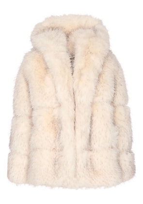 Sword hooded fur-effect coat - Neutrals