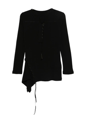 Yohji Yamamoto asymmetric knitted top - Black