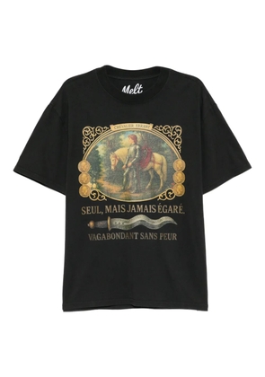 Melt cotton printed T-shirt - Black