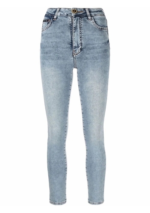Philipp Plein Skull embroidery skinny jeans - Blue
