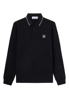 Stone Island long-sleeve polo shirt - Black