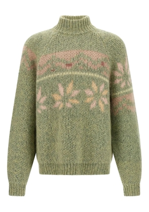 Magliano intarsia-pattern mock-neck sweater - Green