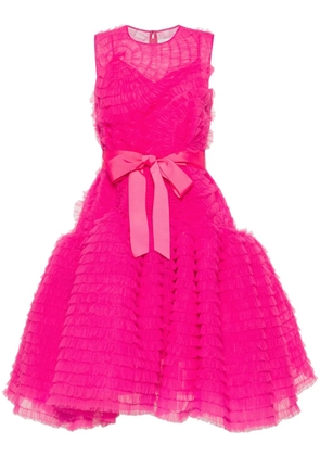 Huishan Zhang ruffled tulle midi dress - Pink