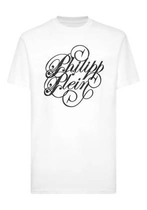 Philipp Plein Plein Coursive-embroidered T-shirt - White