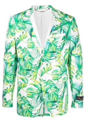 Billionaire palm-tree print blazer - White