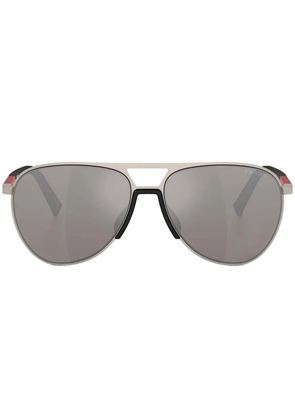 Prada Linea Rossa pilot frame matte sunglasses - Neutrals