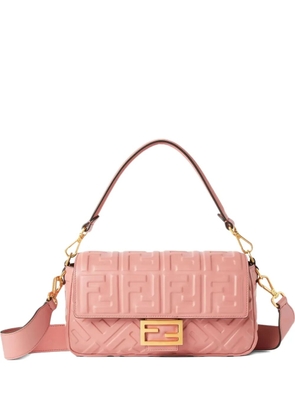 FENDI Baguette® FF motif-embossed shoulder bag - Pink