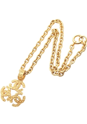 CHANEL Pre-Owned 1994 Gold Plated Triple CC Pendant Necklace costume necklace