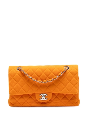 CHANEL Pre-Owned 2014 Medium Classic Jersey Double Flap shoulder bag - Orange