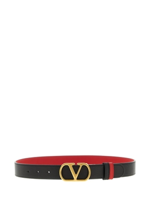 Valentino Garavani Vlogo signature reversible leather belt - Black